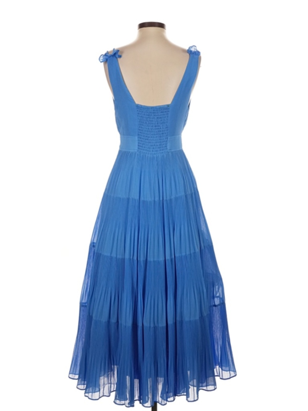 By Anthropologie V-Neck Tiered Pleated Dress 〡 Size 2 - Picture 6 of 16